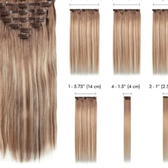 Seamless Clip-In Hair Extensions 18" - Blonde Ombre - Picture 2 of 2